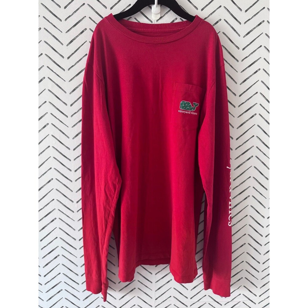 Vineyard Vines Red Bow Anchor‎ Christmas Holiday T-Shirt Kids Size XL